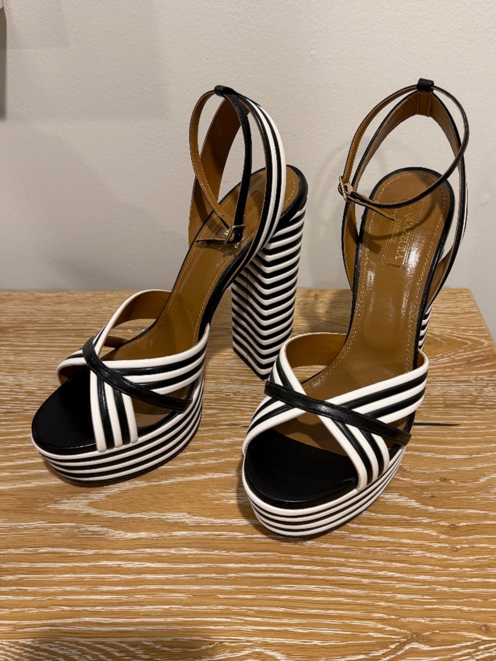 Aquazzurra Platform Sandal Black/White Size 39